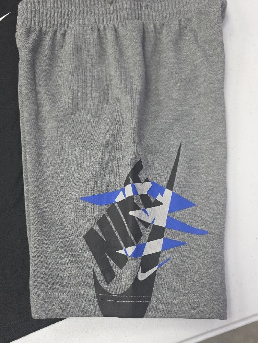 Nike Black Tee with Gray Shorts and Blue Logo Accent - Picture 2 of 4